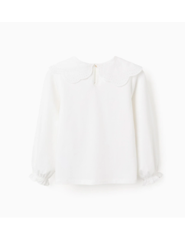 Camiseta de Manga Larga con Bordado Inglés para...