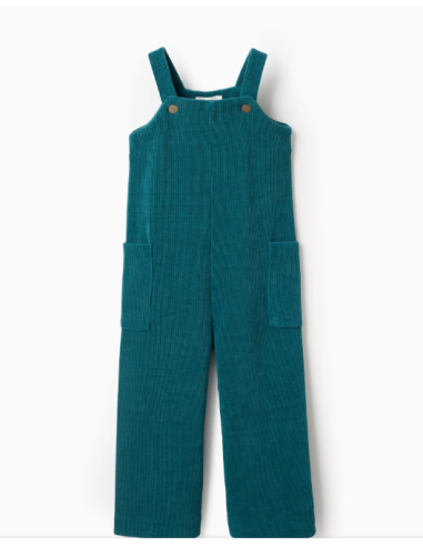 Peto de punto trenzado con bolsillos para niña,...