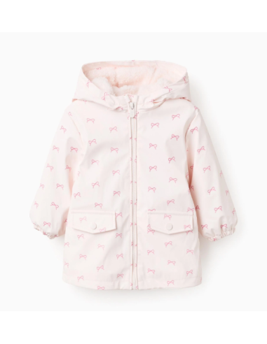 Parka de Goma con Capucha y Pelo para Bebé Niña...