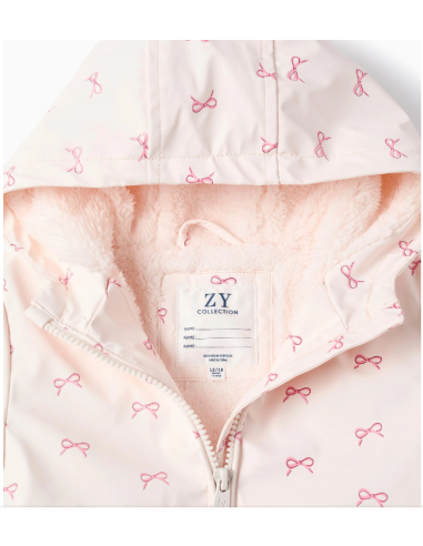 Parka de Goma con Capucha y Pelo para Bebé Niña...