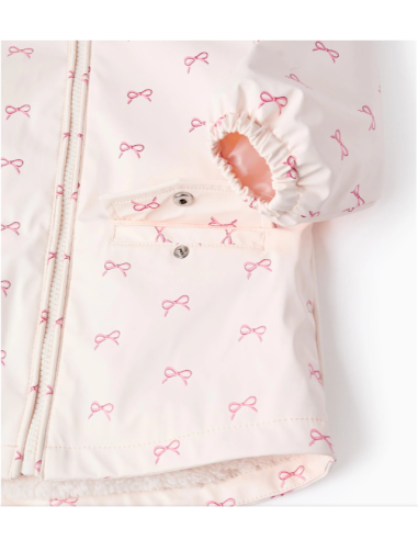 Parka de Goma con Capucha y Pelo para Bebé Niña...