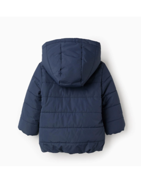 Chaqueta Acolchada con Capucha y Forro Polar para Bebé Niña, Azul