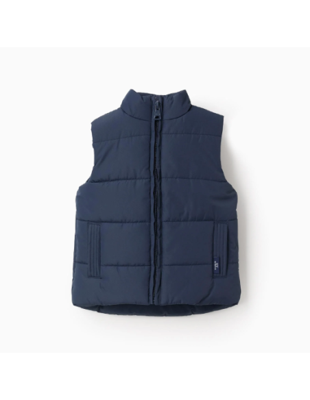 Chaleco Acolchado con Forro Polar para Bebé Niño, Azul Oscuro
