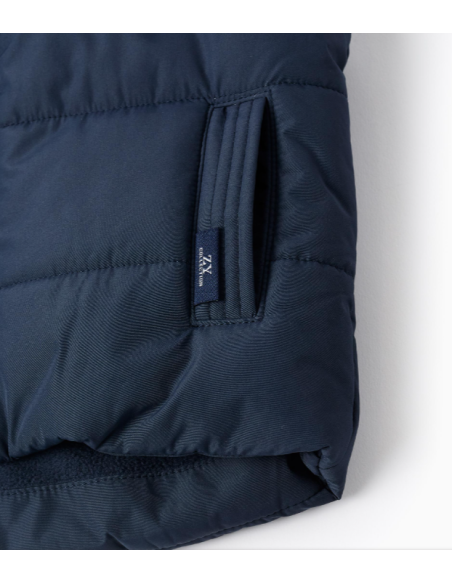 Chaleco Acolchado con Forro Polar para Bebé Niño, Azul Oscuro