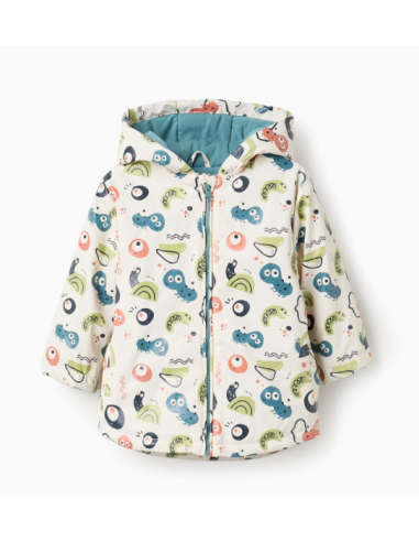 Parka de Goma con Capucha y Motivo para Bebé...