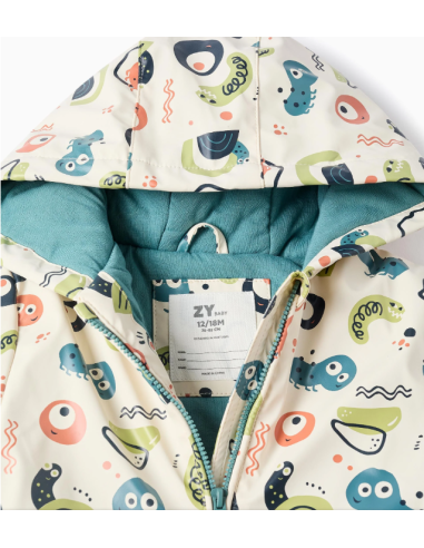 Parka de Goma con Capucha y Motivo para Bebé...