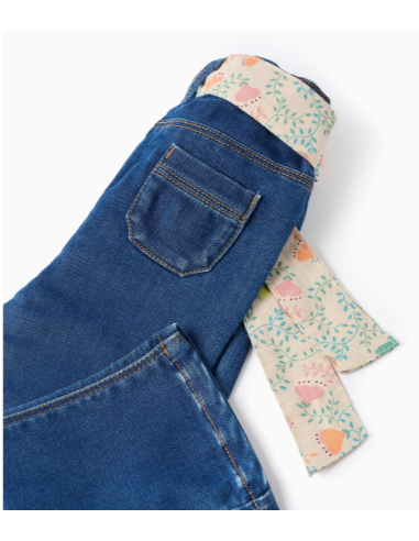Pantalón Vaquero con Cinturón Floral para Bebé...
