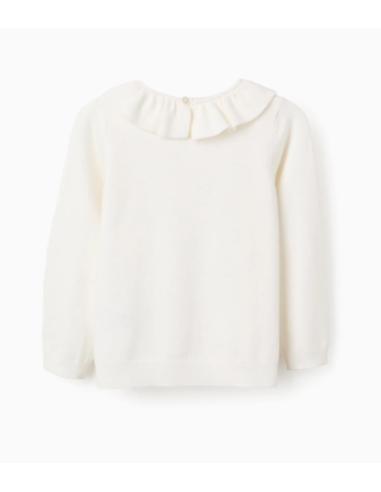 Jersey de punto con cuello de volantes para...