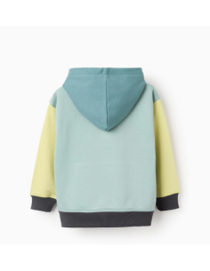 Sudadera Perchada con Capucha para Niño, Verde/Amarillo/Gris 2