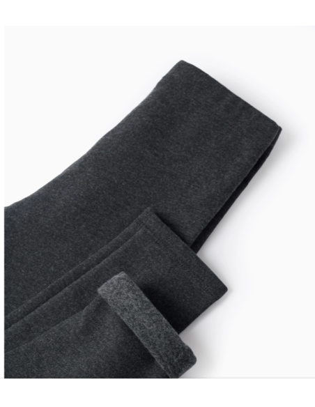 Mallas Perchadas con Cintura Ajustable para Niña, Gris Oscuro