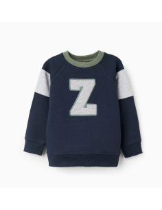 Sudadera Perchada 'Z' para Niño, Azul Oscuro/Verde/Gris