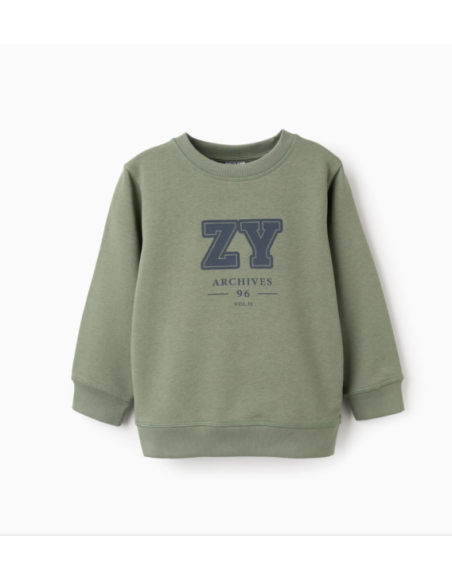 Sudadera con Estampado En El Pecho 'Si Archives' para Niño, Verde
