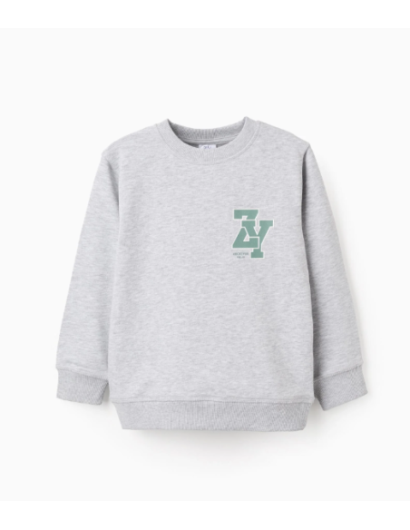 Sudadera con Estampado En El Pecho 'Si Archives' para Niño, Gris Mixto