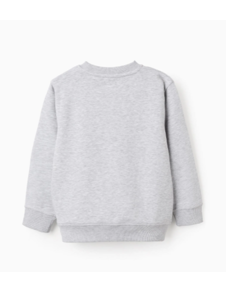 Sudadera con Estampado En El Pecho 'Si Archives' para Niño, Gris Mixto