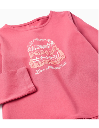 Camiseta de Manga Larga con Volantes para Niña...