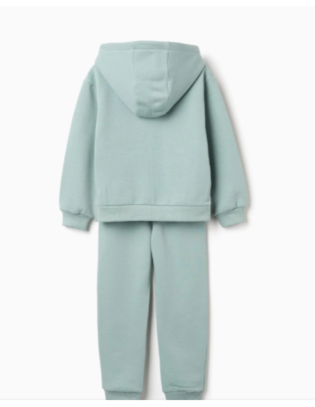 Conjunto Perchado de Sudadera + Pantalón para Niña, Verde Claro