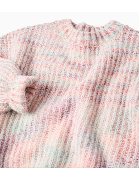 Jersey de Punto Grueso para Niña, Multicolor