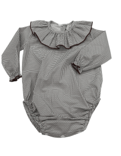 Pelele cuello volante rombos