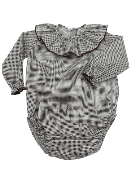 Pelele cuello volante rombos