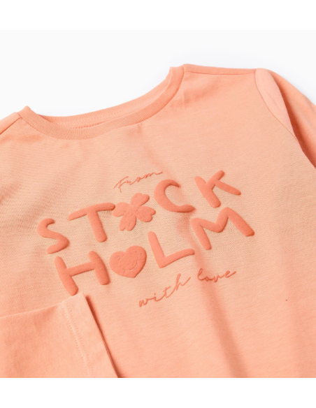 Camiseta de Manga Larga de Algodón para Niña 'Stockholm', Naranja