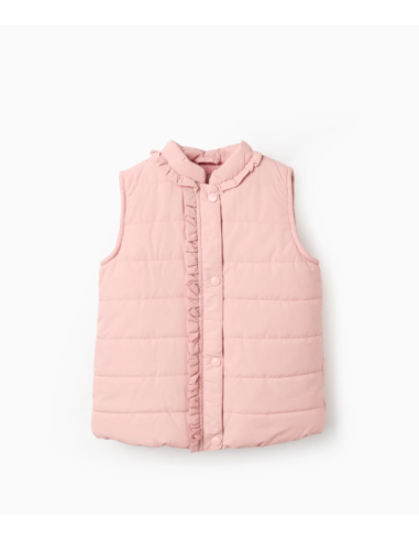 Chaleco Acolchado con Volantes y Forro Polar...