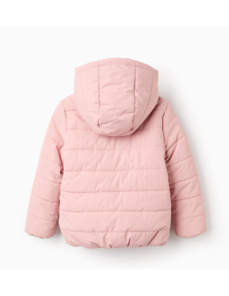 Chaqueta Acolchada con Capucha y Forro Polar para Niña, Rosa