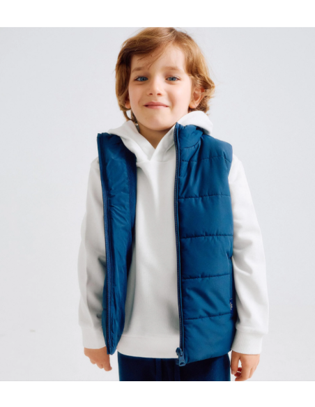 Chaleco Acolchado con Forro Polar para Niño, Azul Oscuro