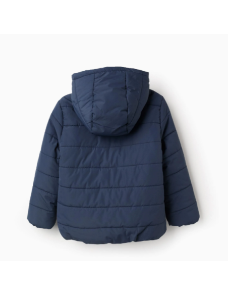 Chaqueta Acolchada con Capucha y Forro Polar para Niña, Azul