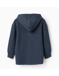 Sudadera con Capucha y Textura Waffle para Niño, Azul Oscuro 2