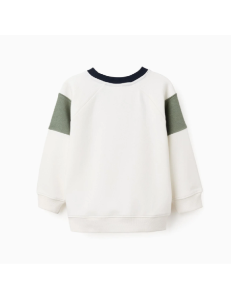 Sudadera Perchada 'Y' para Niño, Blanco/Verde/Azul