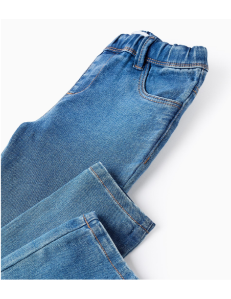 Jeggings Vaqueros con Cintura Ajustable para Niña, Azul