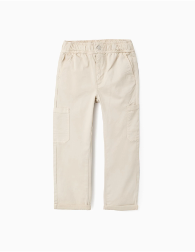 CARGO PANTS TWILL LIGHT BEIGE