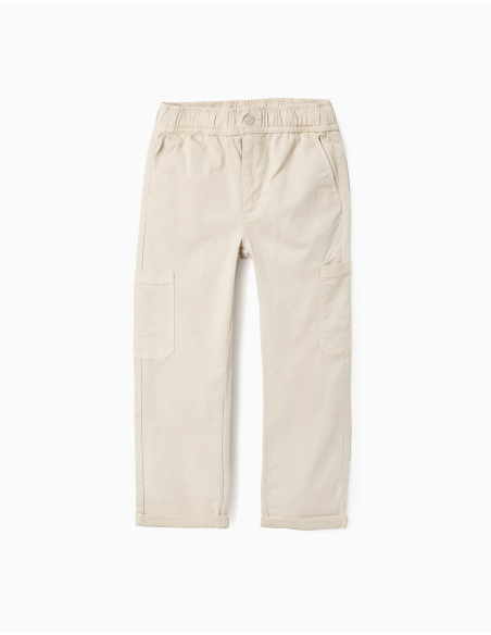 CARGO PANTS TWILL LIGHT BEIGE
